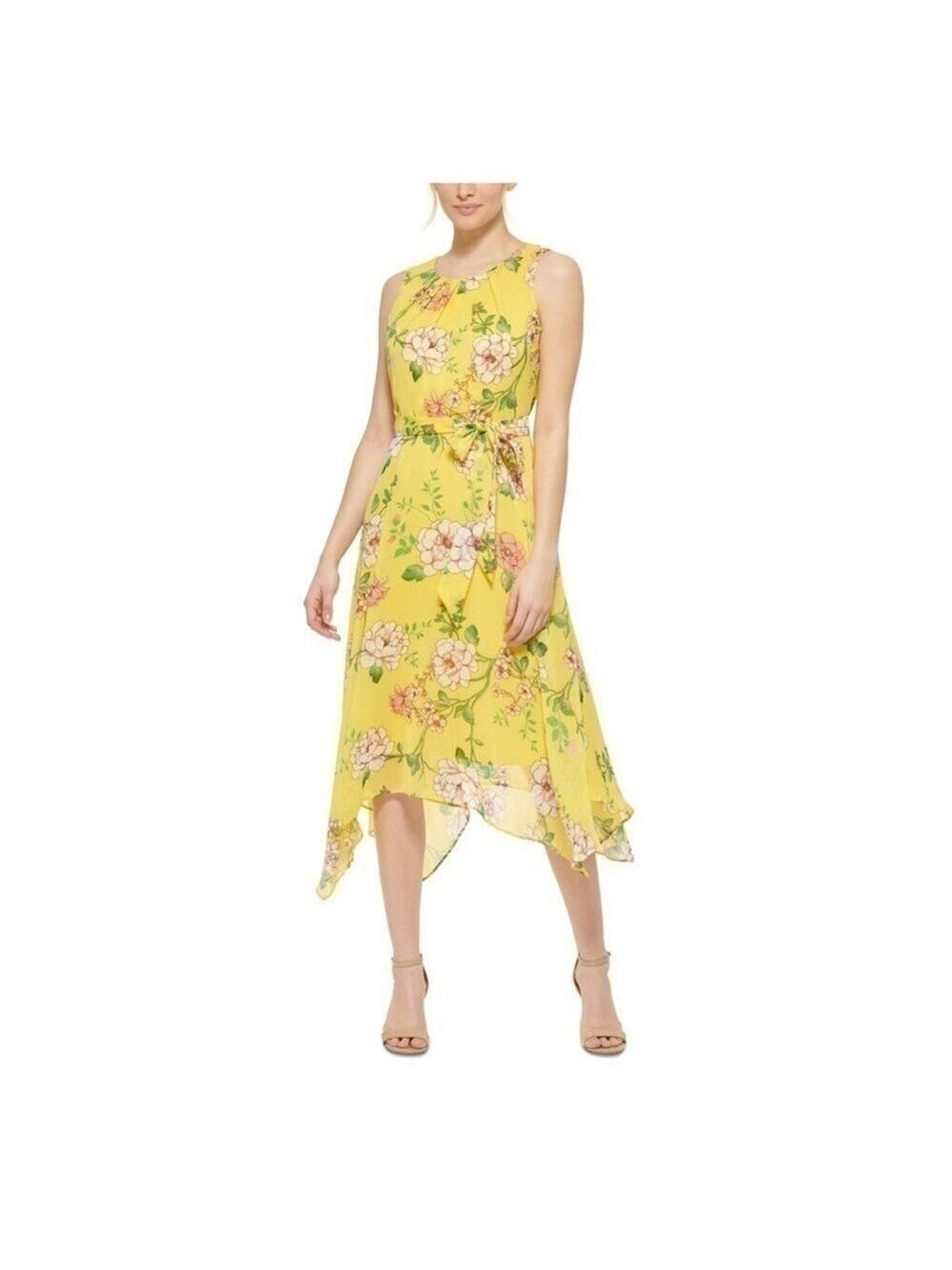 Jessica Howard Petite Yellow Floral Dress Size 10